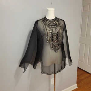 Ralph Lauren Purple Label Esmerelda Embellished Chiffon Blouse Womens 2 $1290 - Picture 1 of 10