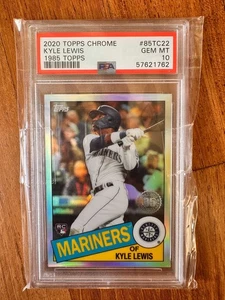 2020 Topps Chrome 1985 Topps Kyle Lewis #85TC-22 PSA 10 GEM MT Rookie RC - Foto 1 di 2