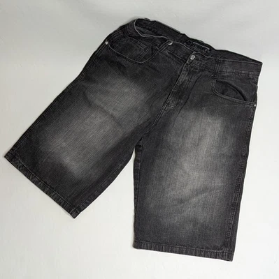 Pantalones Cortos Vaqueros Vintage Southpole Negros Talla 38 Y2K Hip Hop Sueltos Foto 1 de 4