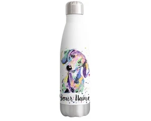 Botella personalizada Dachshund con tu texto/nombre salchicha perro 500 ml - Imagen 1 de 4