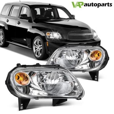 Conjunto de faros delanteros para Chevy HHR 2006-2011 par de faros de carcasa cromados Foto 1 de 4