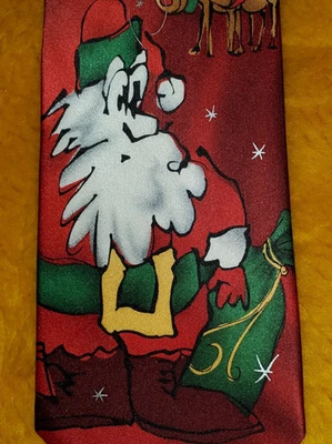JERRY GARCIA ~ SANTA CLAUS ~ FELIZ NAVIDAD #54 ~ CORBATA NAVIDAD HOMBRE ~ 61" XL ALTO LARGO Foto 1 de 4