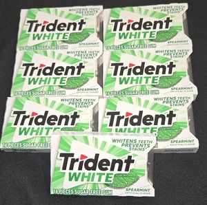 Goma Trident blanca menta verde sin azúcar, 16 piezas por caja, paquete de 7 cajas - Imagen 1 de 3