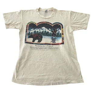 T-shirt vintage Jim Morris ambientale grande cotone orso danzante grafica USA - Foto 1 di 12