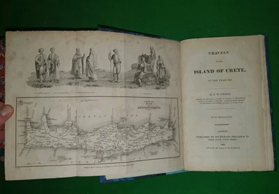 1823 TRAVELS IN THE ISLAND OF CRETE IN THE YEAR 1817 BY SIEBER MAP & 3 PLATES * - image 1 of 4