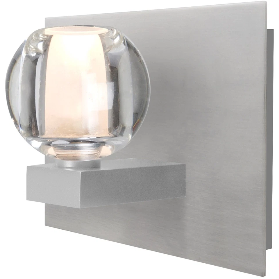 Besa Lighting 1WF-BOCACL-SN Boca 1 Light Satin Nickel Vanity Light Wall Light - Image 1 of 1