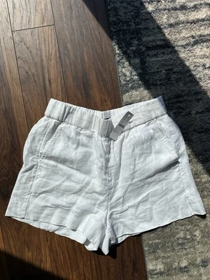 J. Crew Shorts Womens Xs Pull On Linen White NEW - Image 1 of 4
