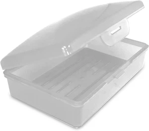 Travel Soap Box with Lid - Clear White - Perfect for Traveling, Gym, or Storage. - Picture 1 of 4