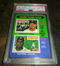 1975 O-Pee-Chee OPC #194 MICKEY MANTLE YANKEES / DON NEWCOMBE MVP PSA 8 NM MINT