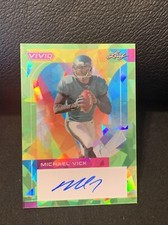 2023 LEAF VIVID FOOTBALL MICHAEL VICK AUTO AUTOGRAPH GREEN CRYSTAL ￼SSP# 3/4