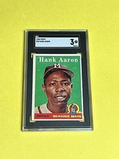 1958 Topps #30 Hank Aaron SGC 3 Graded Vintage Baseball Card *CgC605*