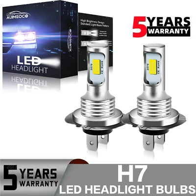 H7 LED Headlight Super Bright Bulbs Kit White 33000LM High/Low Beam 6500K 2pcs - Изображение 1 из 4