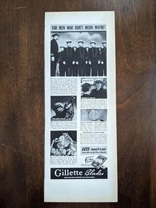 1938 Vintage Gillette Druck Anzeige, Marine, Seeleute Vor-WWll - Bild 1 von 1