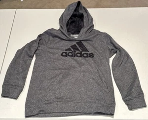 Adidas Ultimate Hoodie Medium 10/12 Youth Boys Gray Navy Climawarm - Picture 1 of 5
