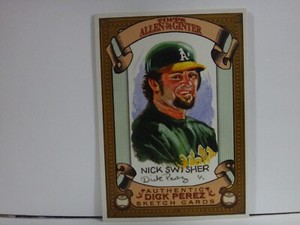2007 Topps Allen & Ginter's Dick Perez Sketch Cards Nick Swisher #20 Sketch