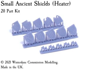 Small Ancient Shields (Heater) suits 25mm 28mm Warhammer Kings of War etc - Picture 1 of 2