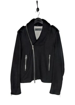 Dsquared2 Black Shawl Collar Wool Biker Jacket - Sz 50 IT - M - Image 1 of 4