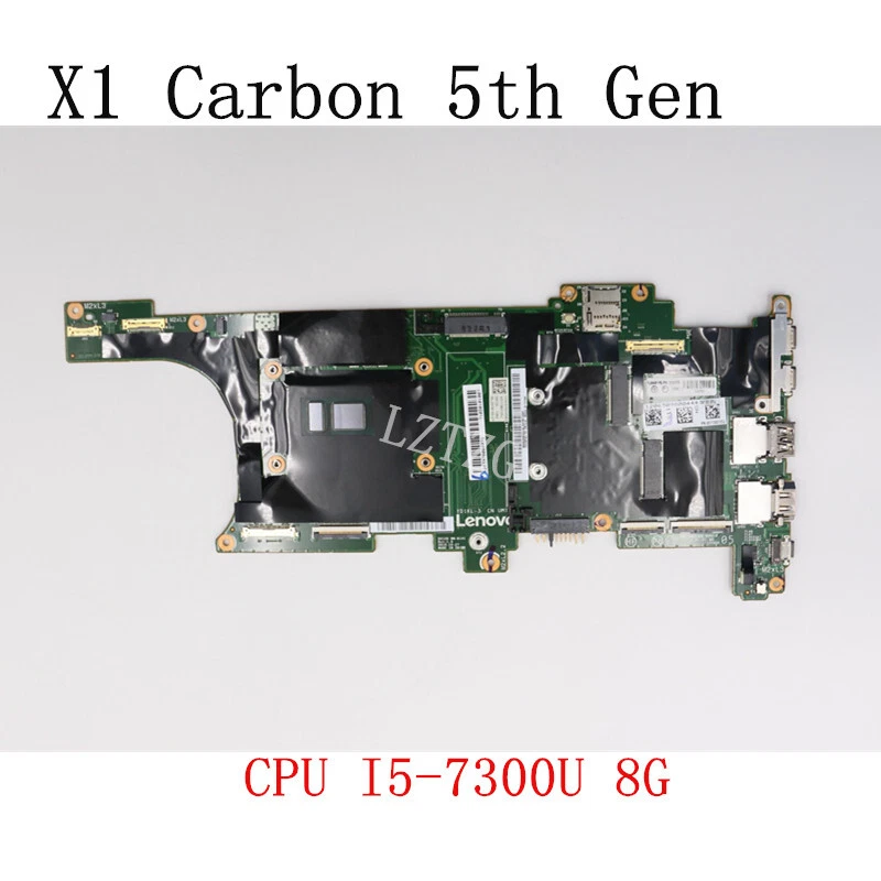 For Lenovo ThinkPad X1 Carbon 5th Gen Motherboard CPU i5-7200U 8GB FRU 01AY070 - Image 1 of 3