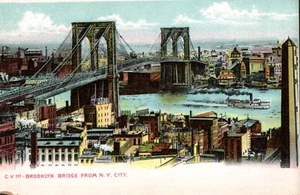 New York City Brooklyn Bridge From N.Y. City Divided Back Postcard Unposted - Picture 1 of 2