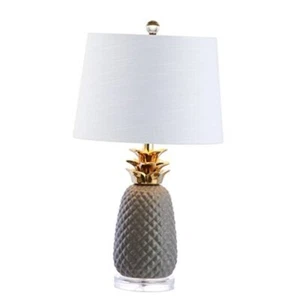  JYL4019B Pineapple 23" Ceramic LED Table Lamp Contemporary Gray/Gold - Picture 1 of 7