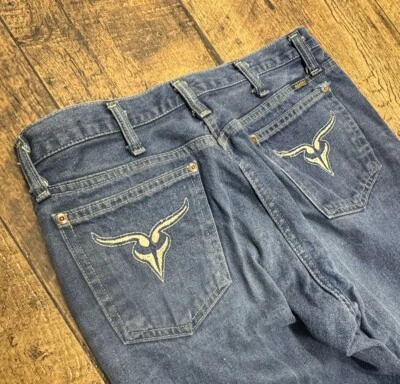 Vintage Light Blue Mr Leggs 70s/80s Flare Leg Denim Jeans - 33x30 Western Hippie - Image 1 of 4