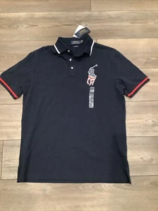 Polo Ralph Lauren Navy Big Flag Pony Shirt Patriotic USA Mens M New w/tags! - Picture 1 of 6
