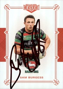 Signed 2019 South Sydney Rabbitohs NRL Elite Mojo Ruby Card - Sam Burgess #21/40 - Bild 1 von 3