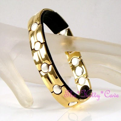 Magnetisch Wolfram Arthritis Relief Sport Gesundheit 24K Vergoldet Bio Armband - Bild 1 von 4