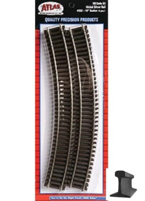 Atlas HO Scale ~ New 2025 ~ Code 83 ~ 18″ Radius Curve Track ~ 6 Pieces ~ 532 - Image 1 of 2