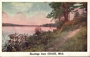AK GRUSS VON CHASE MICHIGAN - 1924 - Bild 1 von 2