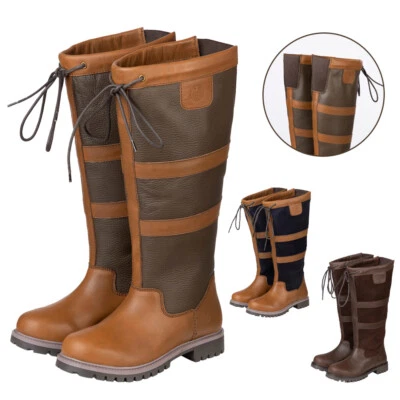 Ladies Wide Fit Tall Leather Boots Outdoor Footwear Women's Country Boot Rydale - Image 1 of 4