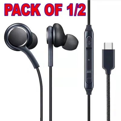 Pack 1/2 USB-C Earphone Headphone Handsfree; Samsung Galaxy A16/A34/A35/A54/A55 - Image 1 of 4