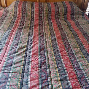 VINTAGE RALPH LAUREN LENINGRAD RUSSIA Striped KING / Queen Cotton Comforter - Picture 1 of 11