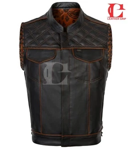 Handcrafted Leather Denim Vest for Men – Biker & Motorcycle Style - Picture 1 of 6
