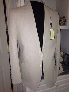 NWT $150 Alan Flusser Beige Pincord Cotton Lightweight Sportcoat Blazer M Medium - Picture 1 of 6