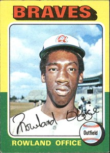 1975 Topps Mini Atlanta Braves Baseball Card #262 Rowland Office RC - EX