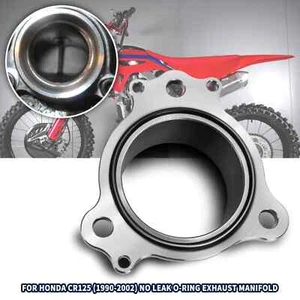CNC NO LEAK O-ring Exhaust Manifold Flange Silver For Honda CR125 1990-2002 ST - Picture 1 of 11