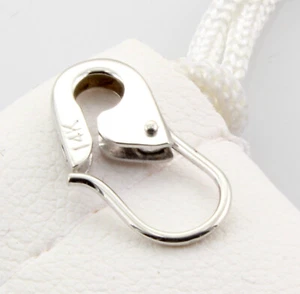 14K Weißgold Sicherheitsnadel Brosche Ohrring 1/2" Zoll lang Handarbeit in USA (einzeln) - Bild 1 von 6