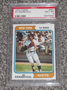 1974 Topps Baseball #561 Ed Kranepool New York Mets PSA 8 NM-MT NQ 561 - Bild 1 von 2