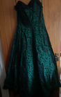 Vintage Trudie Mccarthy Ladies Green And Black Elegant Long Evening Dress