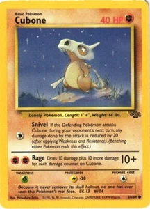 Cubone 50/64 Jungle Set Common 1999 Pokémon Game Card WOTC - Picture 1 of 18