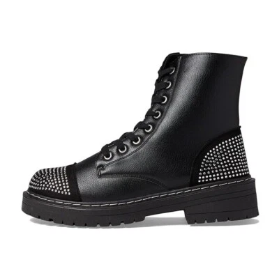 Sugar Womens 9 M Black Studded Lace Up Mid Calf Combat Boots NIB YJ2 - Image 1 of 4