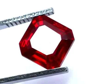 5.70 Ct Natural Flawless Red Ruby Certified Asscher Cut Loose Stunning Gemstone - Picture 1 of 10