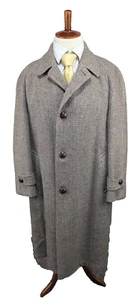 HARRIS TWEED x ERDAYS Brown Rainbow Speck Heavy Vintage Wool Trench Coat Men 46 - Picture 1 of 8