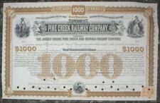 William K.Vanderbilt + Chauncey Depew - Pine Creek Railway Company 1000 $ 1885