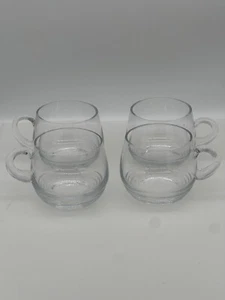 Set Of 4 MIKASA CRYSTAL  Clear  MUGS Ripple Punch Cups Glass - Picture 1 of 6
