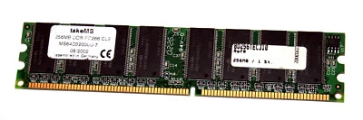 256 MB DDR RAM 184-pin PC-2100U non-ECC  CL2  'takeMS MS64D32000U-7' - Photo 1/2