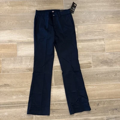 Dickies Women's Slim Bootcut Twill Pants, Rinsed Dark Navy 27 Reg - Image 1 of 4