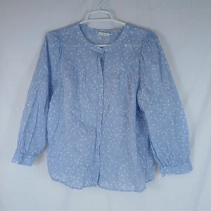 a.n.a. Blusa Top A New Approach Mujer L Grande Volantes Mangas Largas 100% Algodón  - Imagen 1 de 7