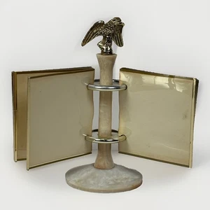 Vtg Eaton’s Photo Carousel Eagle Finial Alabaster Base MCM Americana 7.5” Tall - Picture 1 of 18